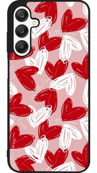 Samsung Galaxy A25 Case Hülle - Silikon schwarz Valentine 2024 with love heart