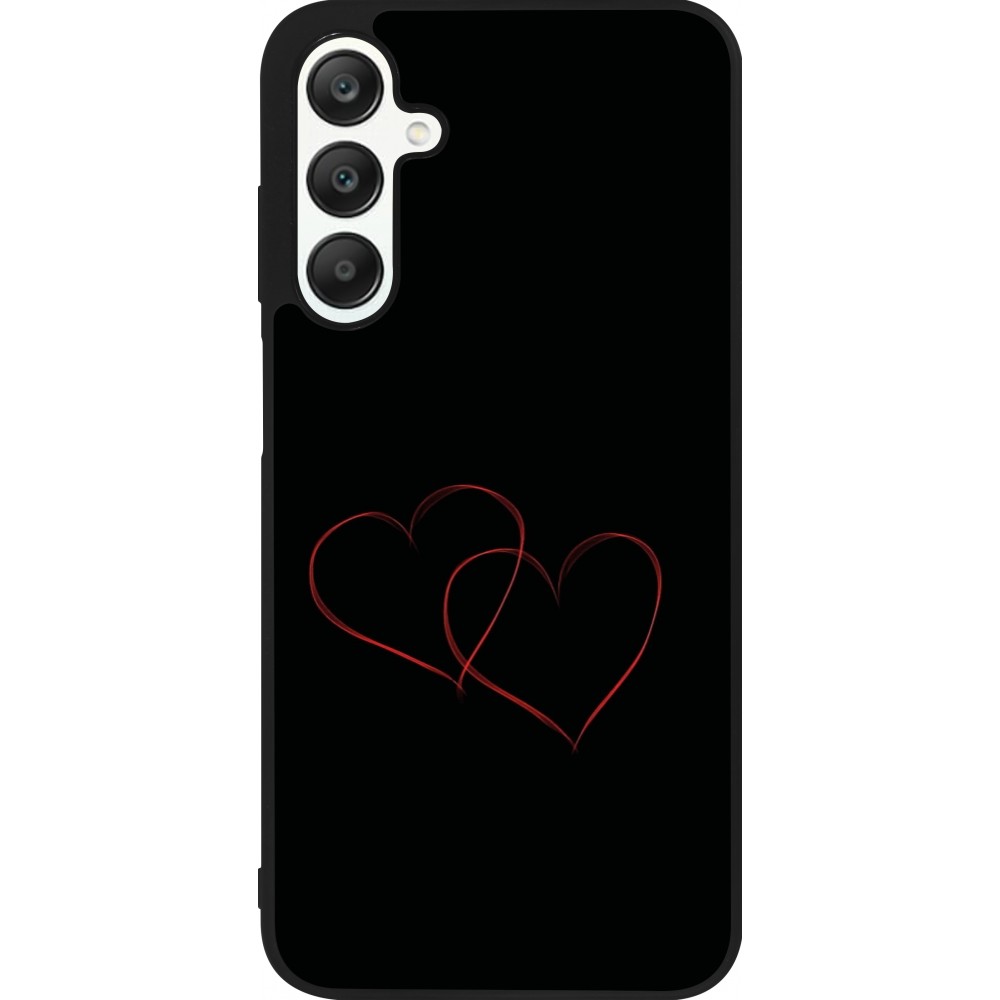 Samsung Galaxy A25 Case Hülle - Silikon schwarz Valentine 2023 attached heart