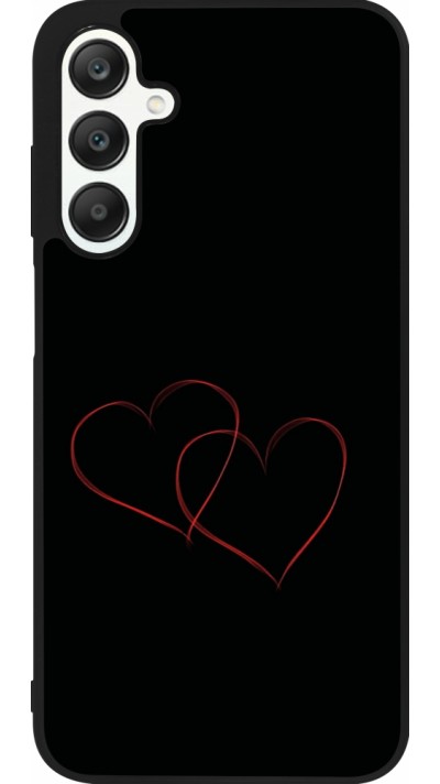 Samsung Galaxy A25 Case Hülle - Silikon schwarz Valentine 2023 attached heart