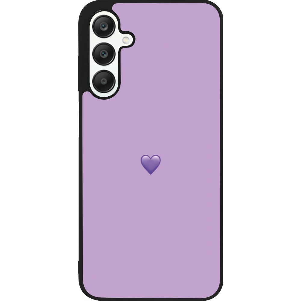 Samsung Galaxy A25 Case Hülle - Silikon schwarz Valentine 2023 purpule single heart