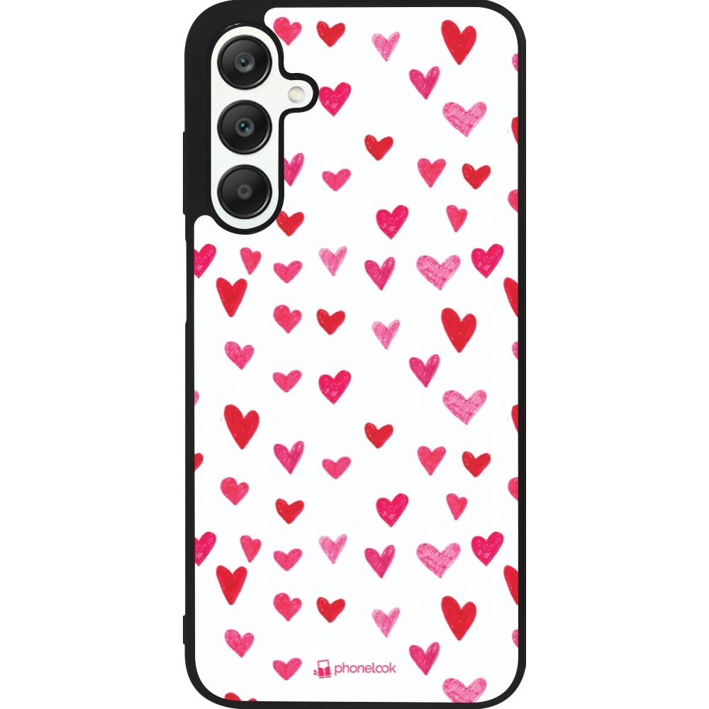 Samsung Galaxy A25 Case Hülle - Silikon schwarz Valentine 2022 Many pink hearts