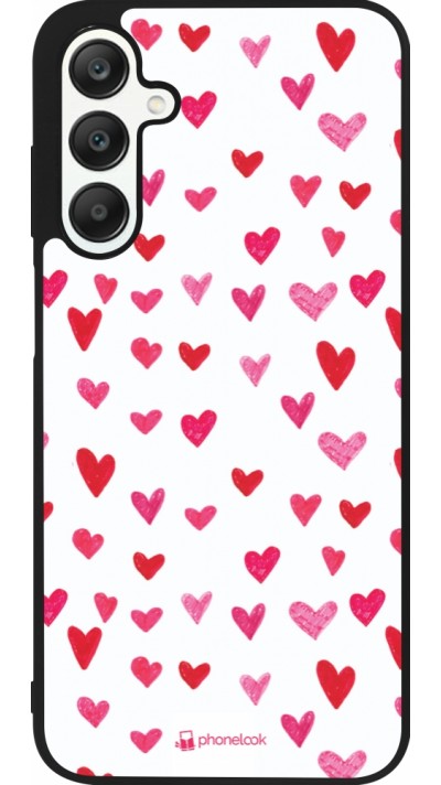 Samsung Galaxy A25 Case Hülle - Silikon schwarz Valentine 2022 Many pink hearts