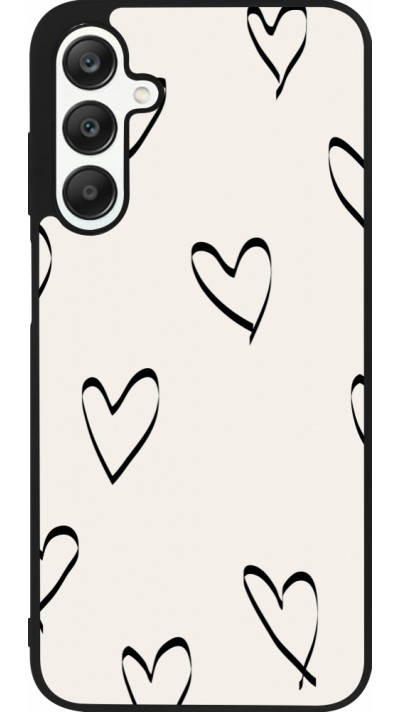 Samsung Galaxy A25 Case Hülle - Silikon schwarz Valentine 2023 minimalist hearts