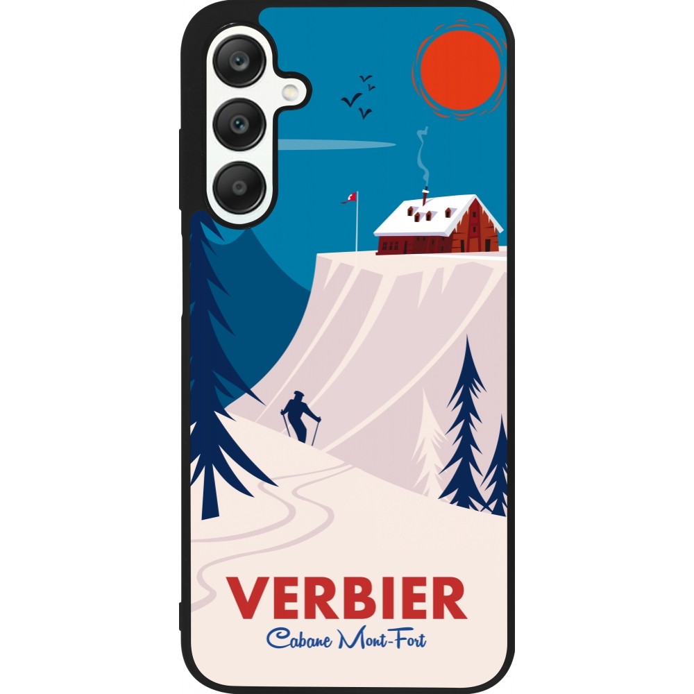 Samsung Galaxy A25 Case Hülle - Silikon schwarz Verbier Cabane Mont-Fort