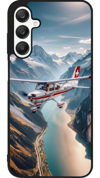 Samsung Galaxy A25 Case Hülle - Silikon schwarz Schweizer Alpenflug