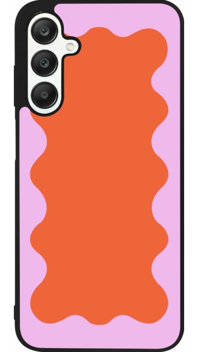 Samsung Galaxy A25 Case Hülle - Silikon schwarz Wavy Rectangle Orange Pink