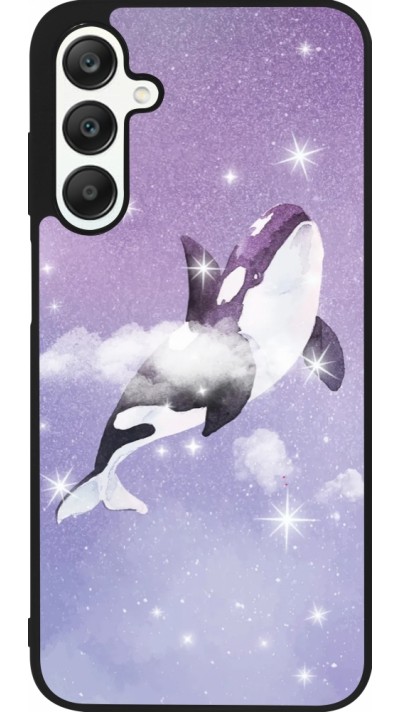 Samsung Galaxy A25 Case Hülle - Silikon schwarz Whale in sparking stars