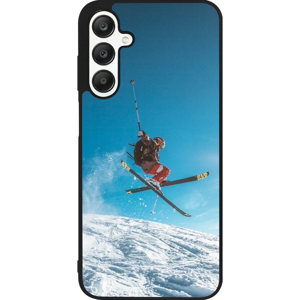 Samsung Galaxy A25 Case Hülle - Silikon schwarz Winter 22 Ski Jump