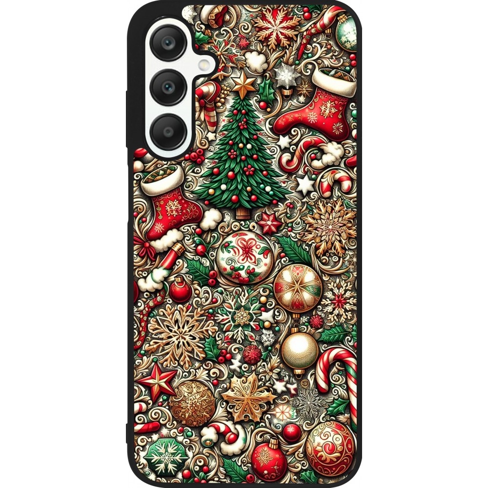 Samsung Galaxy A25 Case Hülle - Silikon schwarz Weihnachten 2023 Mikromuster