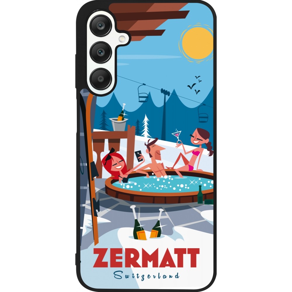 Samsung Galaxy A25 Case Hülle - Silikon schwarz Zermatt Mountain Jacuzzi