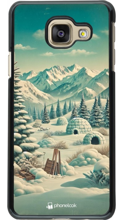 Samsung Galaxy A3 (2016) Case Hülle - Vintage Schneebedeckter Berg Iglu