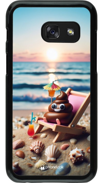 Samsung Galaxy A3 (2017) Case Hülle - Kackhaufen Emoji auf Liegestuhl