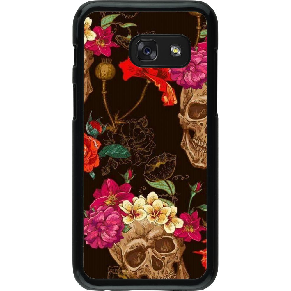 Hülle Samsung Galaxy A3 (2017) - Skulls and flowers