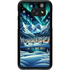 Samsung Galaxy A3 (2017) Case Hülle - Verschneites Bergdorf am See in der Nacht