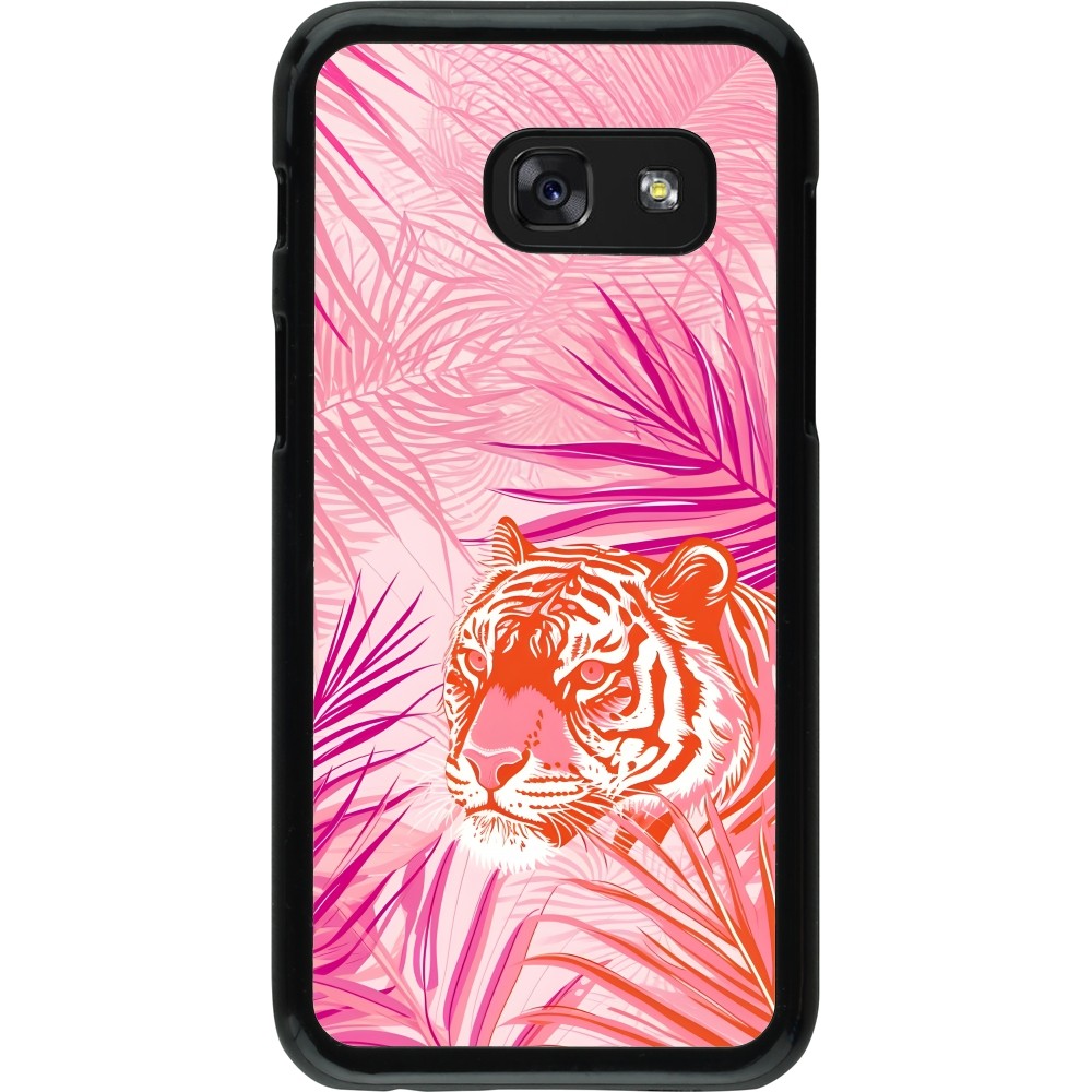 Samsung Galaxy A3 (2017) Case Hülle - Tiger Palmen rosa