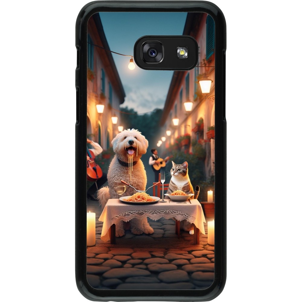 Samsung Galaxy A3 (2017) Case Hülle - Valentin 2024 Hund & Katze Kerzenlicht