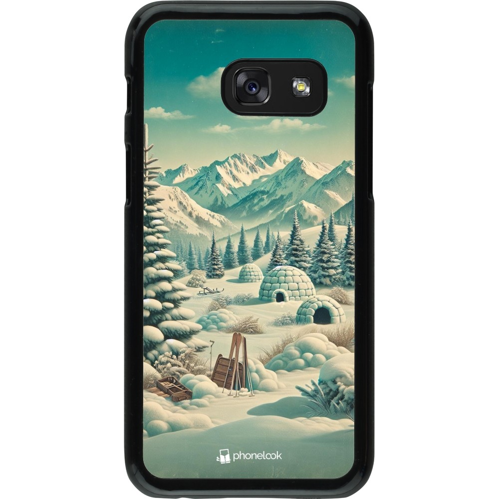 Samsung Galaxy A3 (2017) Case Hülle - Vintage Schneebedeckter Berg Iglu