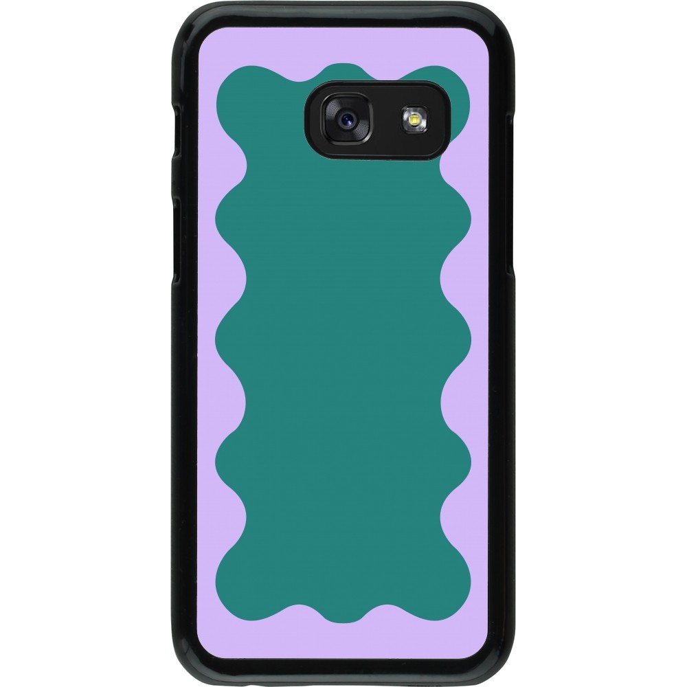 Samsung Galaxy A3 (2017) Case Hülle - Wavy Rectangle Green Purple