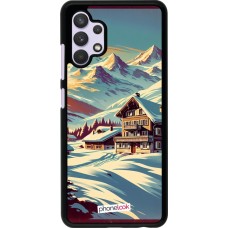 Samsung Galaxy A32 Case Hülle - Chalet Berg verschneit