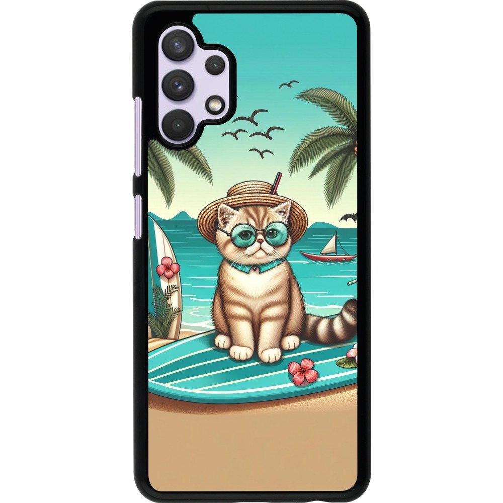 Samsung Galaxy A32 Case Hülle - Chat Surf Stil