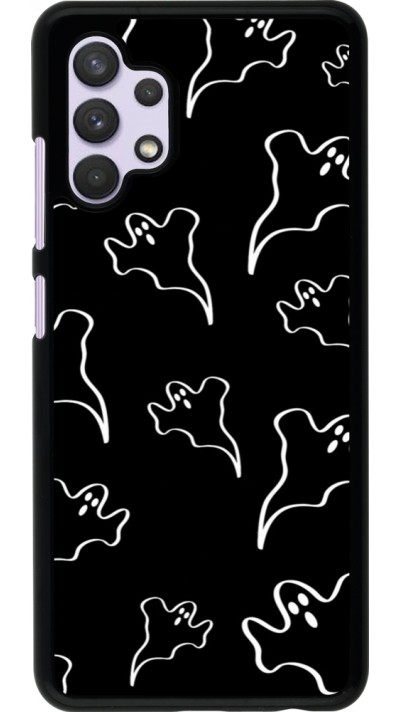 Samsung Galaxy A32 Case Hülle - Halloween 2024 black and white ghosts