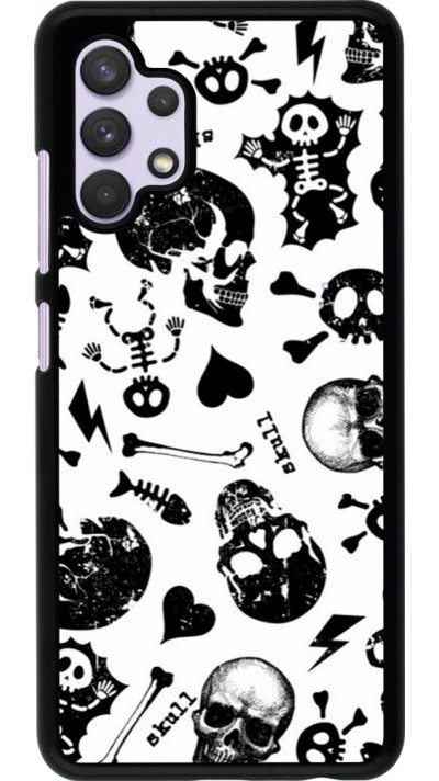 Samsung Galaxy A32 Case Hülle - Halloween 2024 skeleton mix