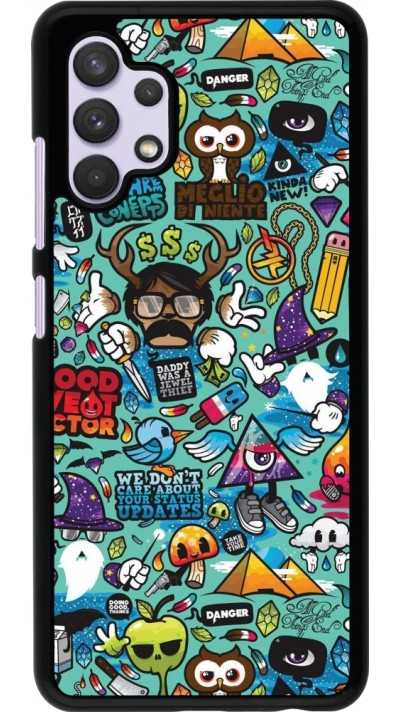 Samsung Galaxy A32 Case Hülle - Mixed Cartoons Turquoise