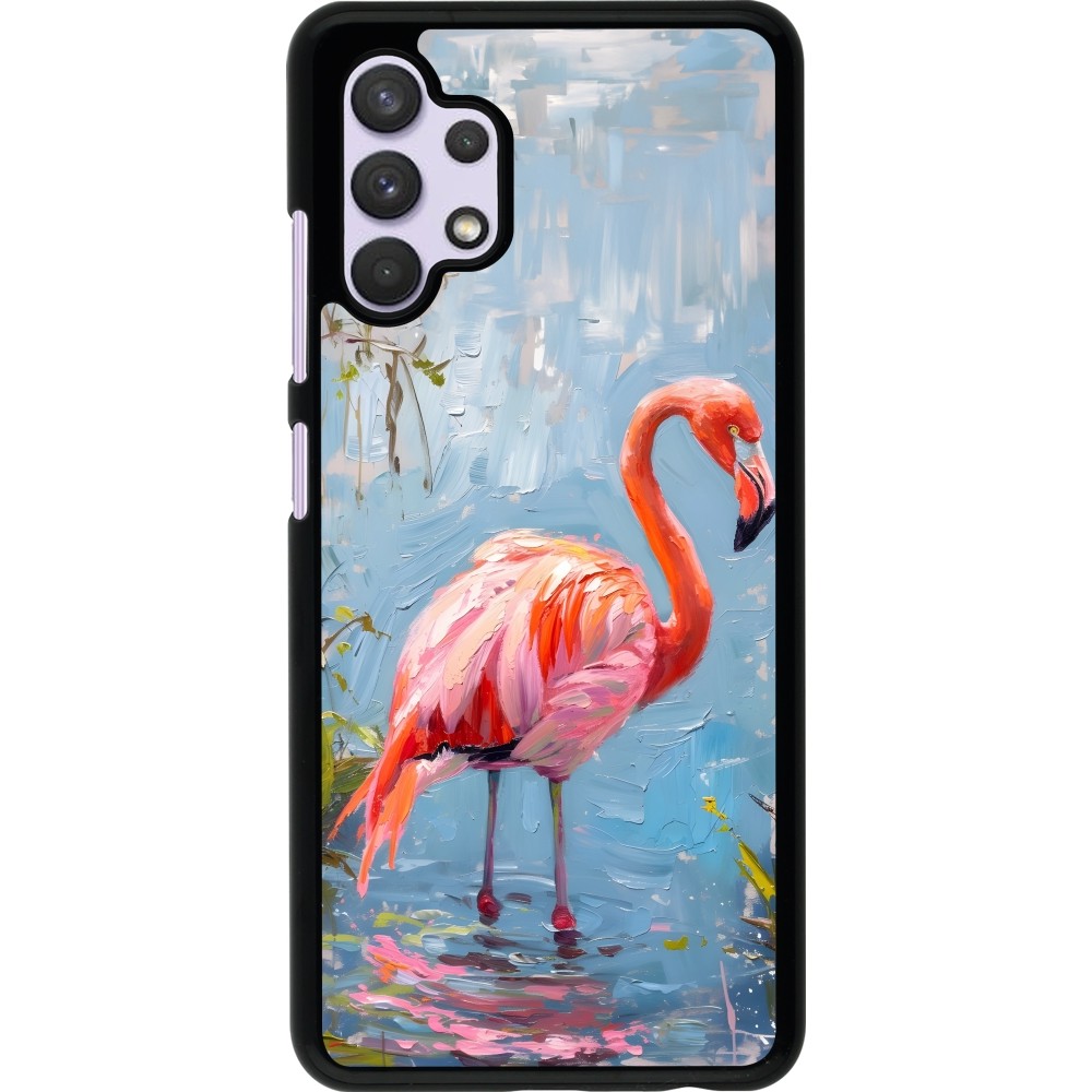 Samsung Galaxy A32 Case Hülle - Paint Flamingo