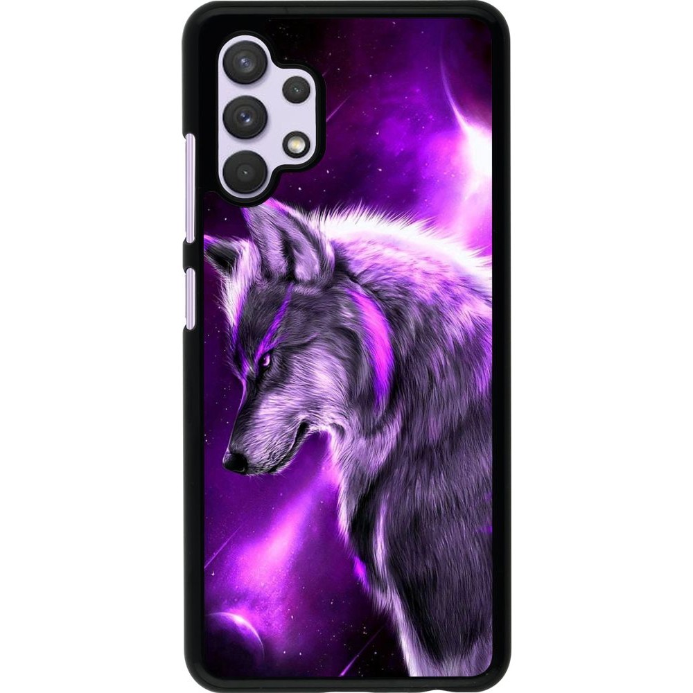 Hülle Samsung Galaxy A32 - Purple Sky Wolf