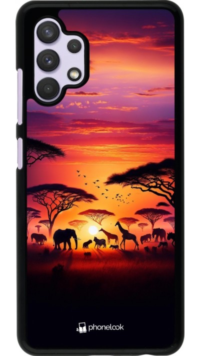 Samsung Galaxy A32 Case Hülle - Safari Sonnenuntergang Wildtiere