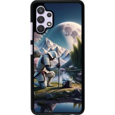 Samsung Galaxy A32 Case Hülle - Samurai Katana Mond