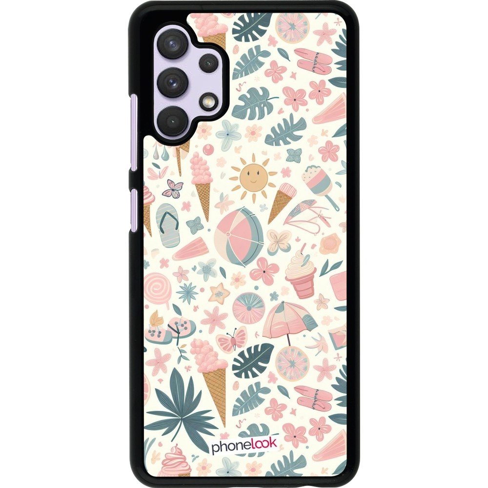 Samsung Galaxy A32 Case Hülle - Sommer Pink Muster