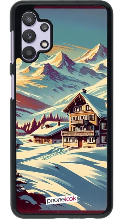 Samsung Galaxy A32 5G Case Hülle - Chalet Berg verschneit