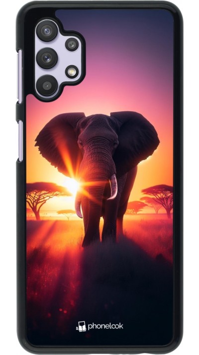 Samsung Galaxy A32 5G Case Hülle - Elefant Sonnenaufgang Schönheit