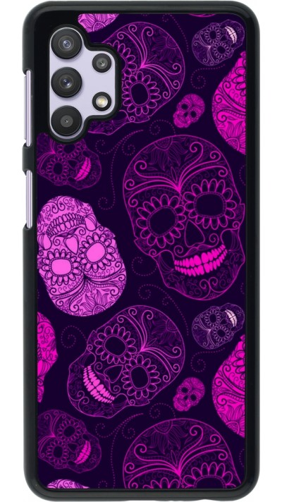 Samsung Galaxy A32 5G Case Hülle - Halloween 2023 pink skulls