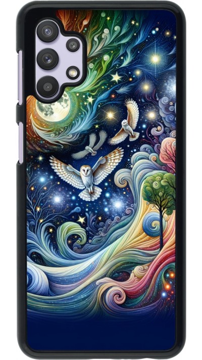 Samsung Galaxy A32 5G Case Hülle - Fliegender Blumen-Eule