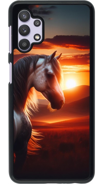 Samsung Galaxy A32 5G Case Hülle - Majestätischer Sonnenuntergang Pferd