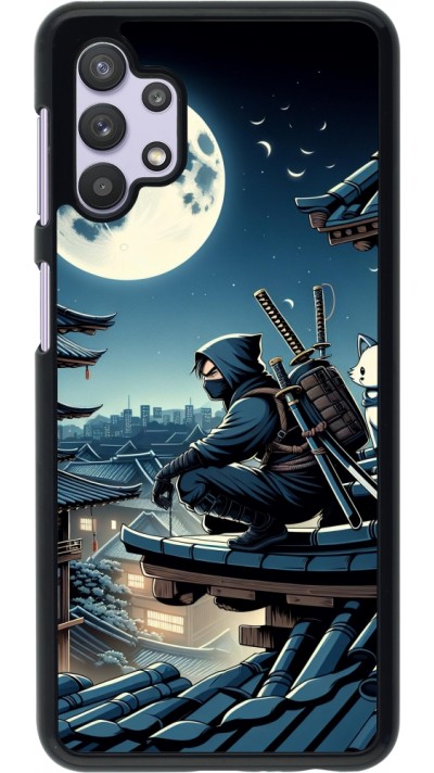 Samsung Galaxy A32 5G Case Hülle - Ninja unter dem Mond