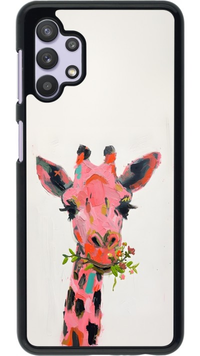 Samsung Galaxy A32 5G Case Hülle - Pink Girafe Paint