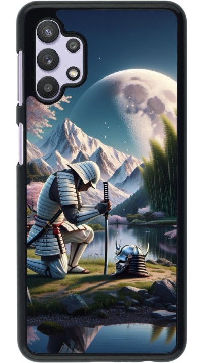 Samsung Galaxy A32 5G Case Hülle - Samurai Katana Mond