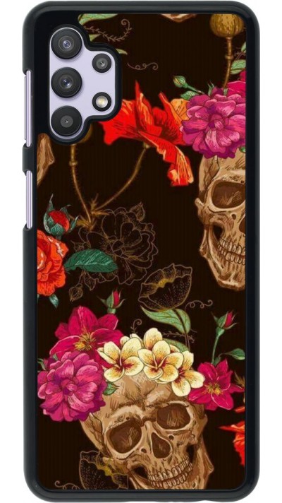 Hülle Samsung Galaxy A32 5G - Skulls and flowers