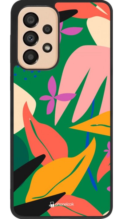 Hülle Samsung Galaxy A33 5G - Silikon schwarz Abstract Jungle