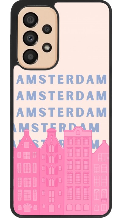 Samsung Galaxy A33 5G Case Hülle - Silikon schwarz Amsterdam Pink Print