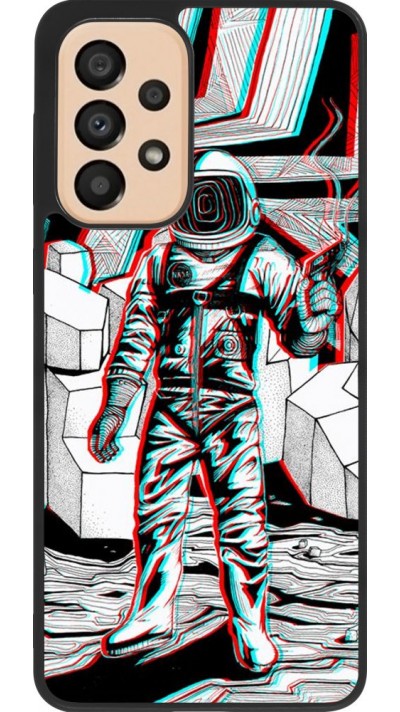 Hülle Samsung Galaxy A33 5G - Silikon schwarz Anaglyph Astronaut