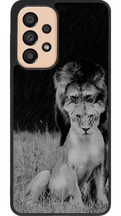 Hülle Samsung Galaxy A33 5G - Silikon schwarz Angry lions