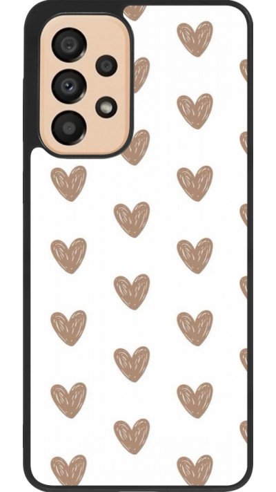 Samsung Galaxy A33 5G Case Hülle - Silikon schwarz Autumn 2024 brown hearts