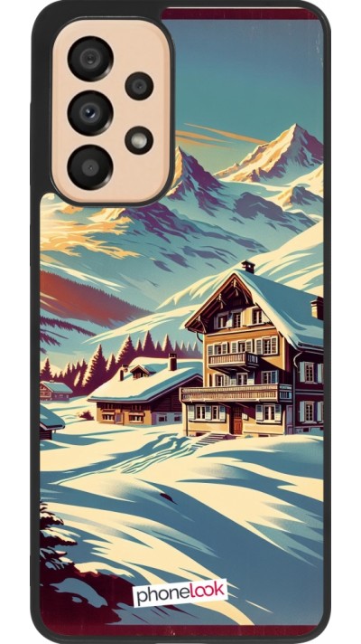 Samsung Galaxy A33 5G Case Hülle - Silikon schwarz Chalet Berg verschneit