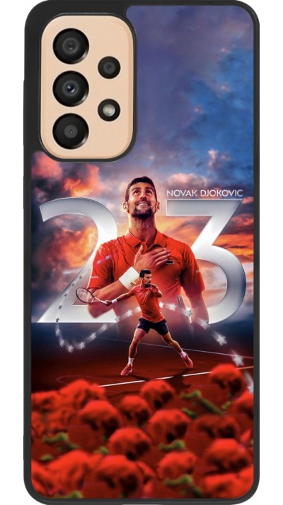 Samsung Galaxy A33 5G Case Hülle - Silikon schwarz Djokovic 23 Grand Slam