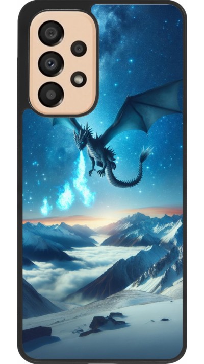 Samsung Galaxy A33 5G Case Hülle - Silikon schwarz Drache nächtliche Berg