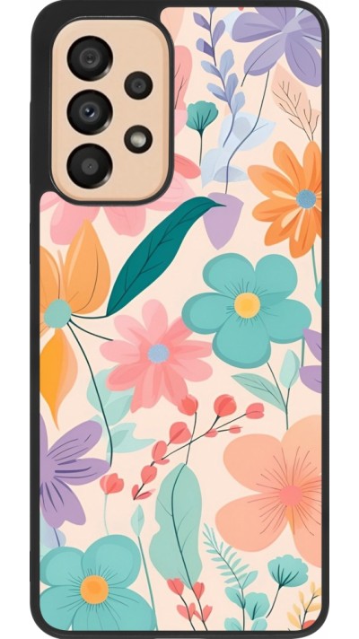 Samsung Galaxy A33 5G Case Hülle - Silikon schwarz Easter 2024 spring flowers